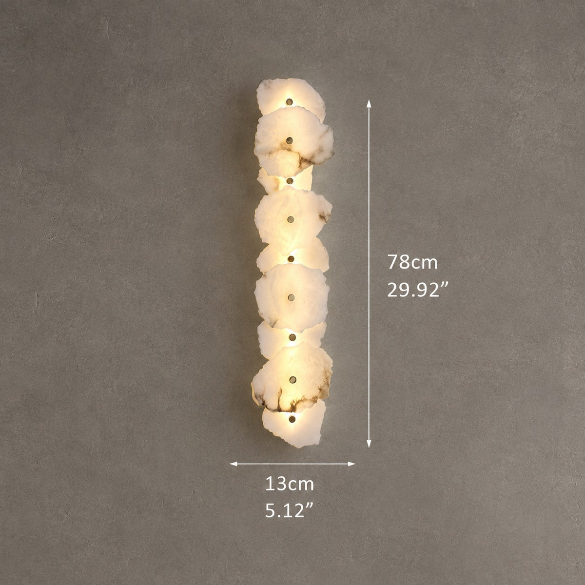 Art Decor Multiple Irregularity Shape LED Brass wall sconces White Alabaster Shade