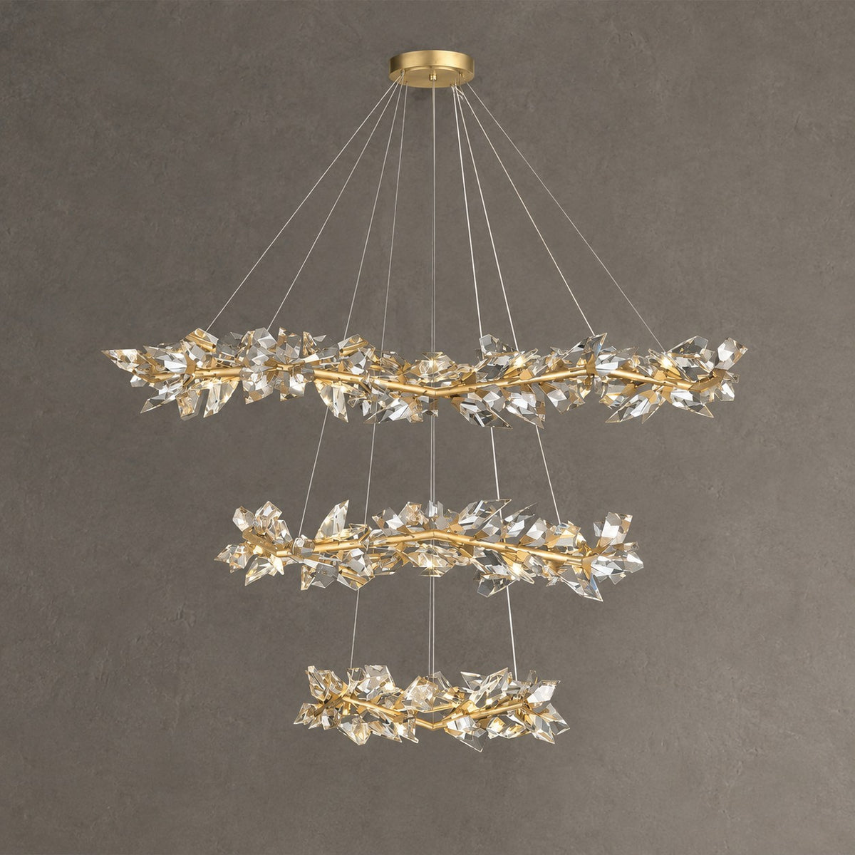 Art Handcrafted 1/2/3-tier Diamond-cut Crystal Chandelier