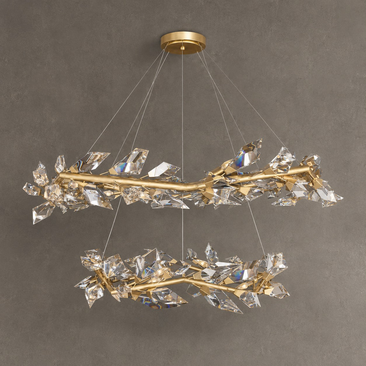 Art Handcrafted 1/2/3-tier Diamond-cut Crystal Chandelier