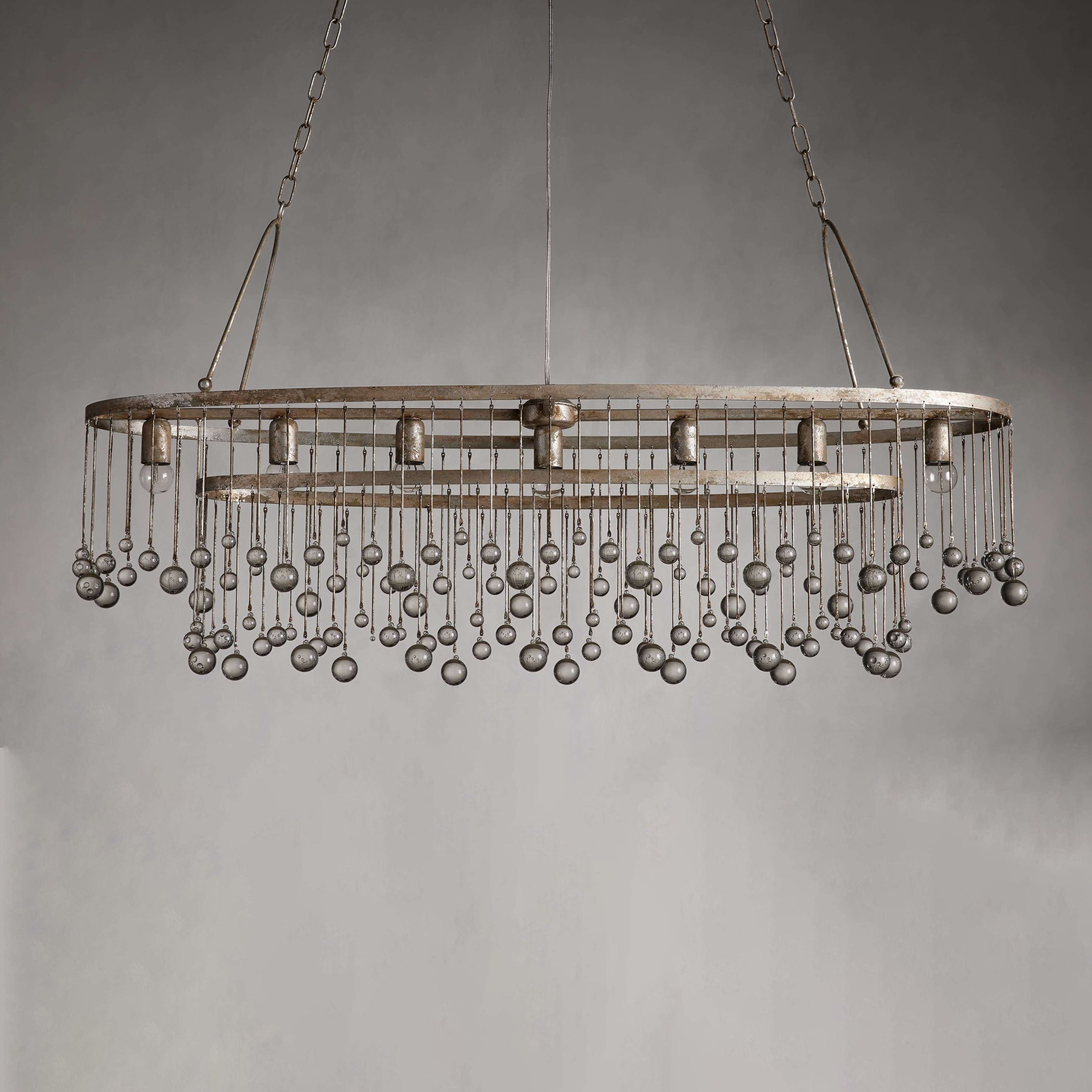 Aubrey Oval Crystal Ball 7 Light Chandelier