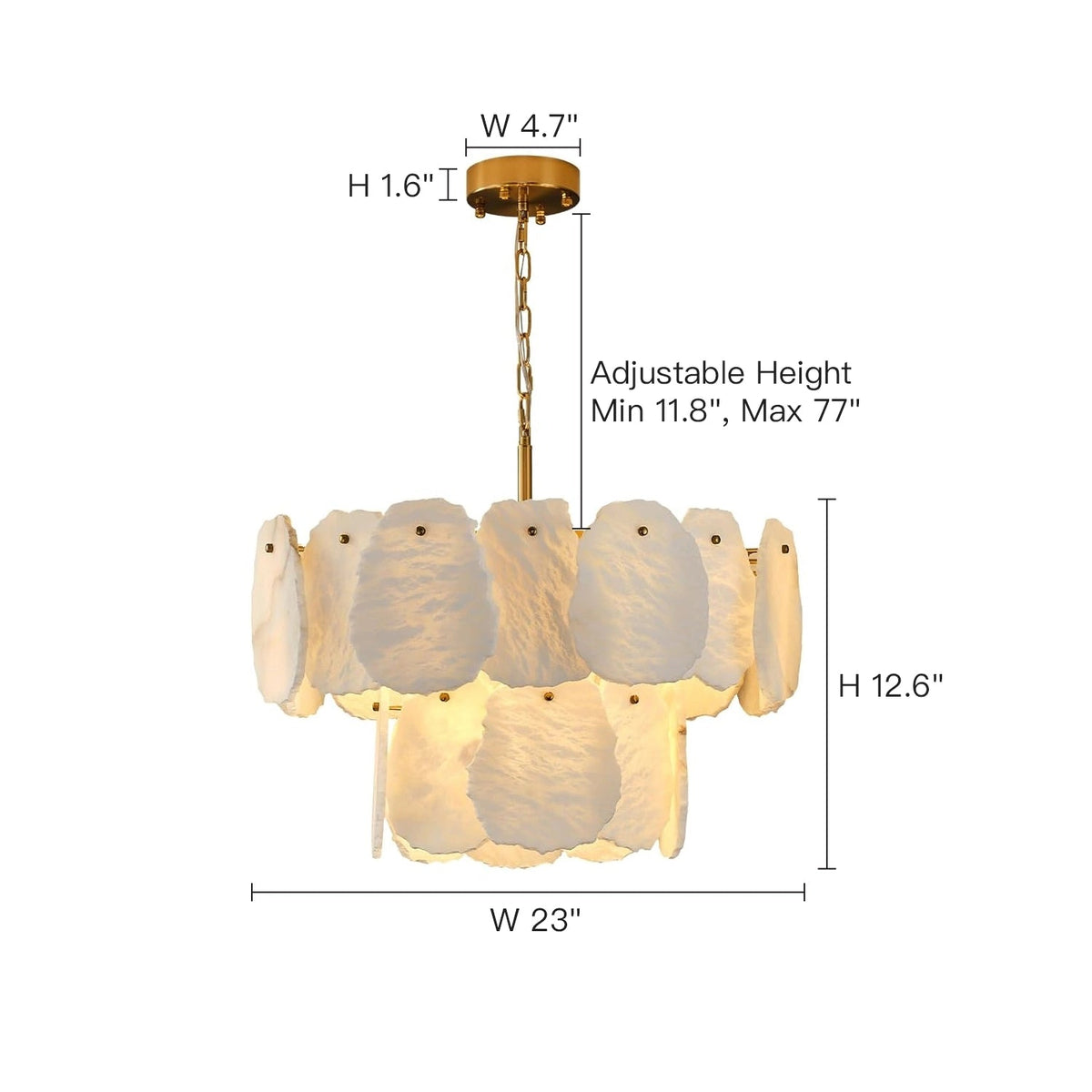 Layered Alabaster Round Chandelier
