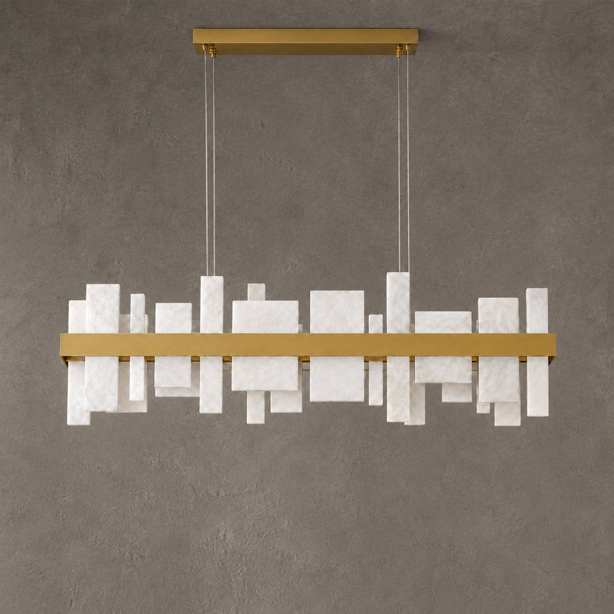 Linear Alabaster Dining Chandelier
