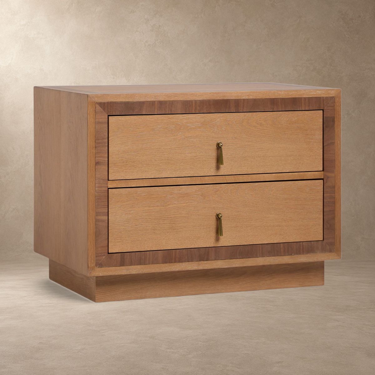 Two-Drawer Oak Bedside Table