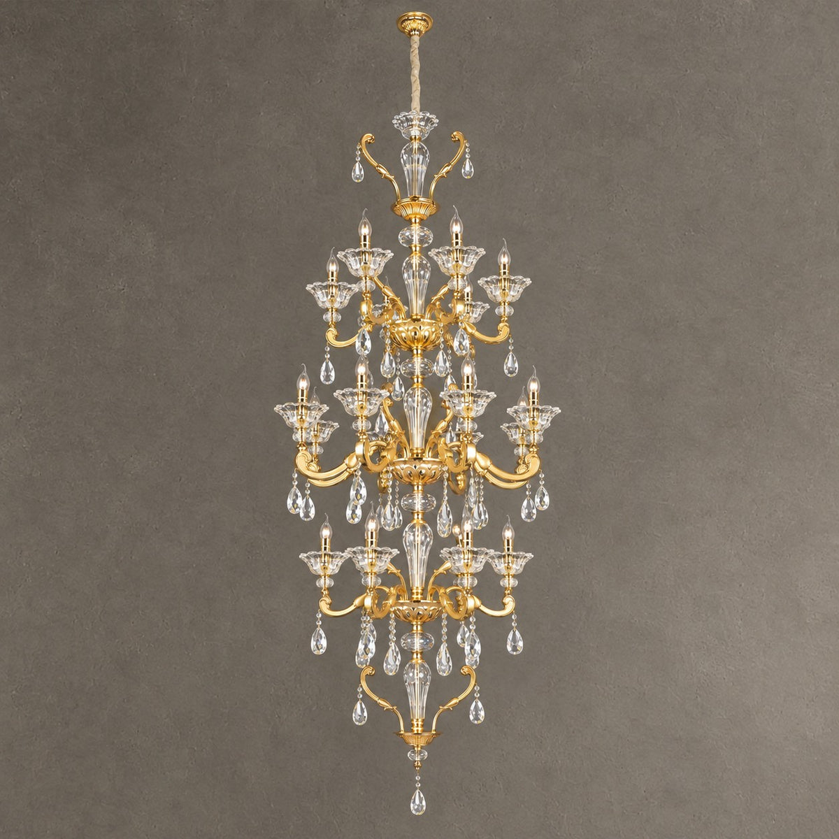 Baroque Revival Classical Brass Branches Candle Light Chandelier