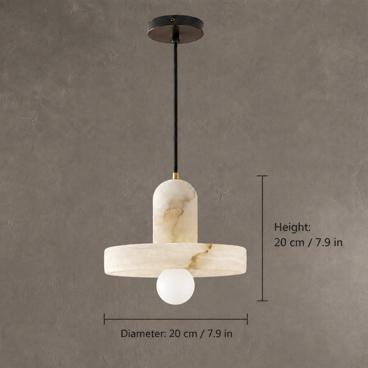 Discora Bedroom Pendant Light Alabaster Disc Minimalist