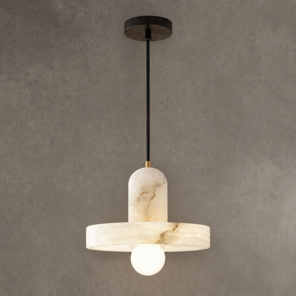 Discora Bedroom Pendant Light Alabaster Disc Minimalist