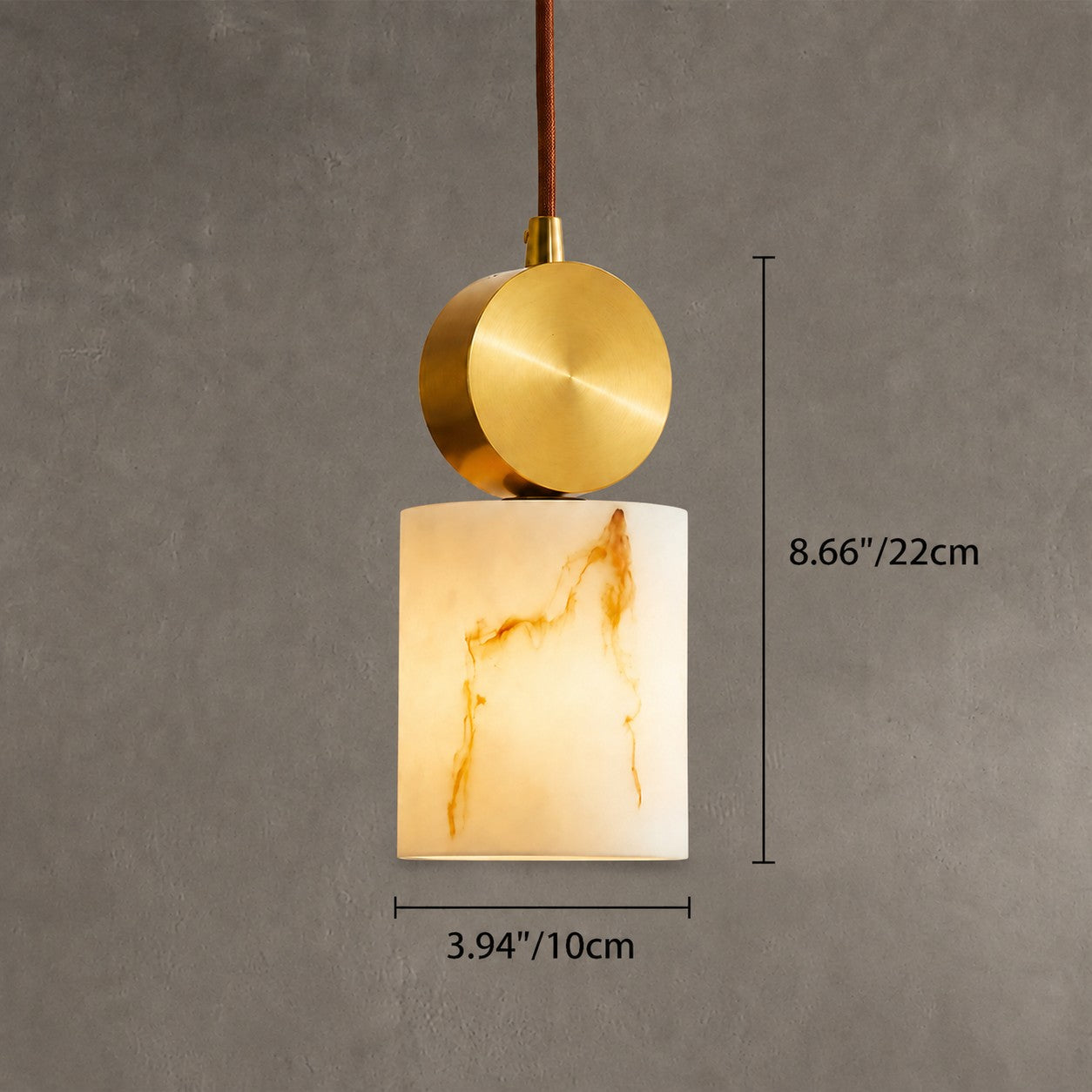 Lunessa Bedroom Pendant Light Spanish Alabaster Mid-Century Modern