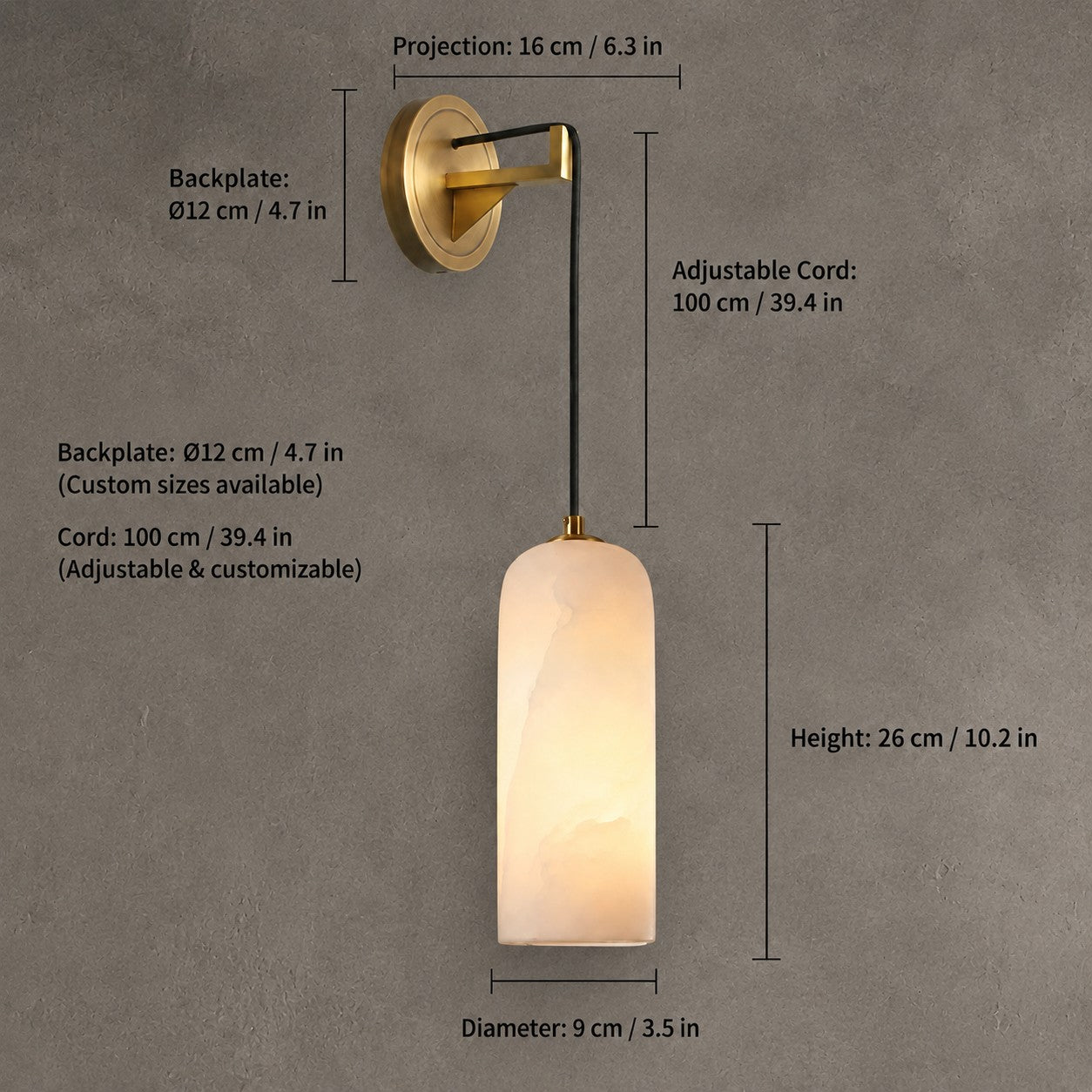 Wall Pendant Spanish Alabaster Modern