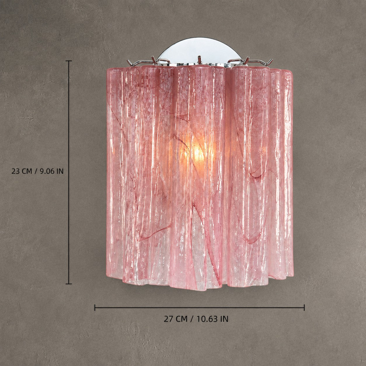 Wall Sconce Murano-Style Fluted Glass