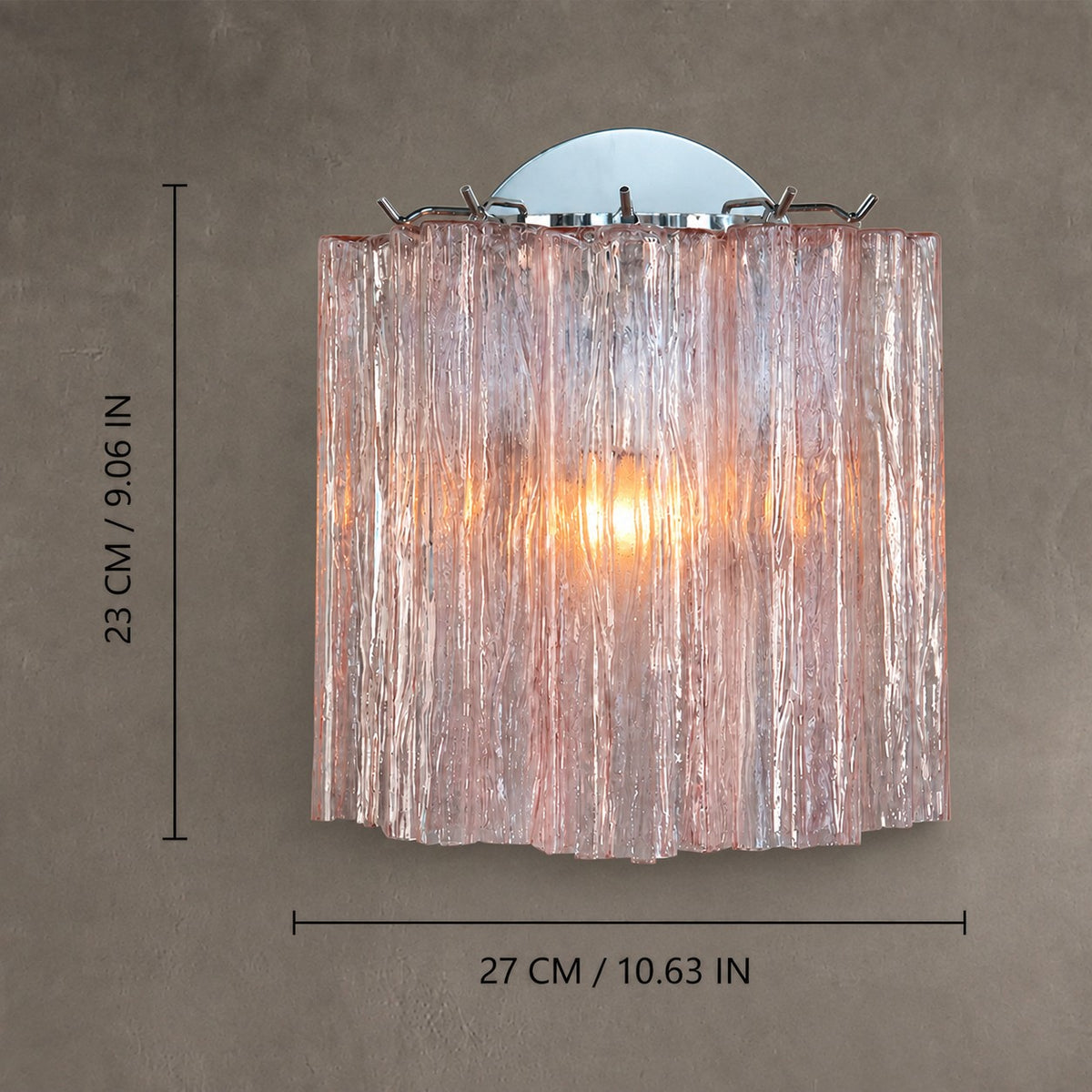 Wall Sconce Murano-Style Fluted Glass