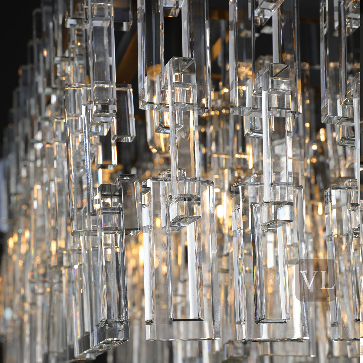 Miravon K9 Crystal Rectangular Chandelier 60"