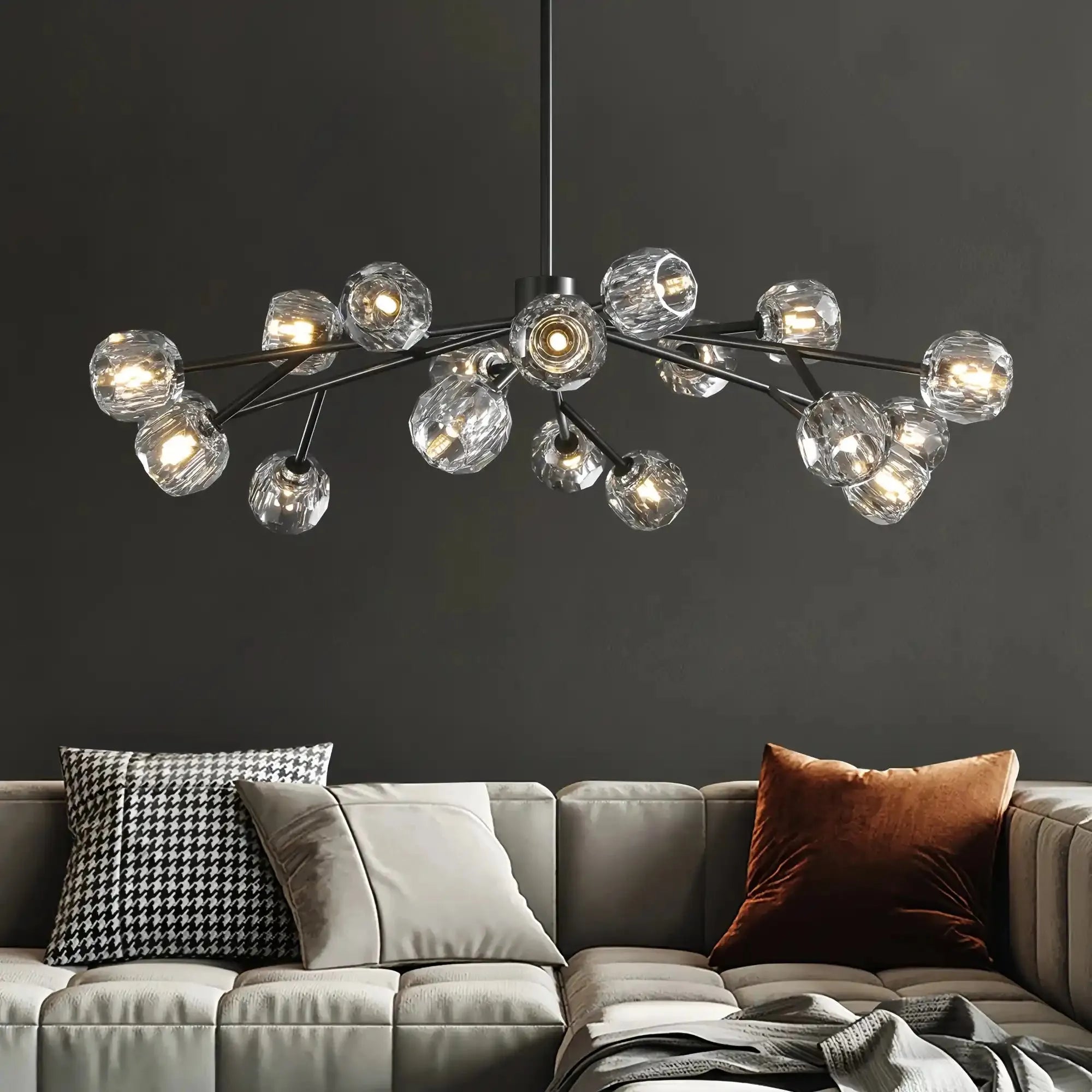 Bolura De Cristal Glass Oval Chandelier