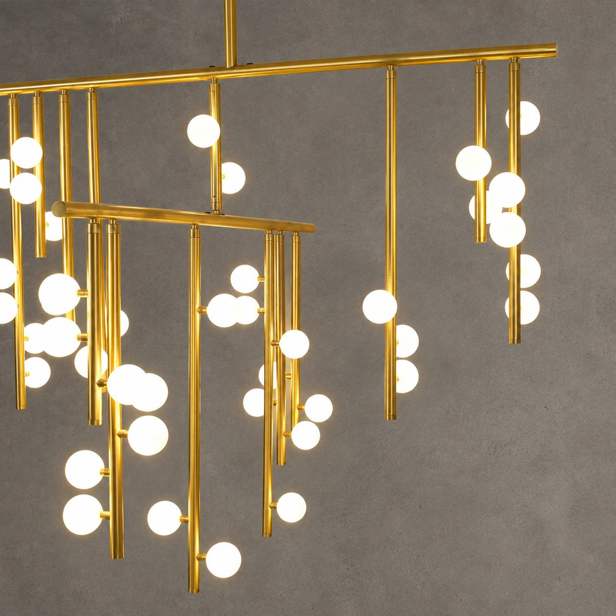 Brass Glass Drop Chandelier