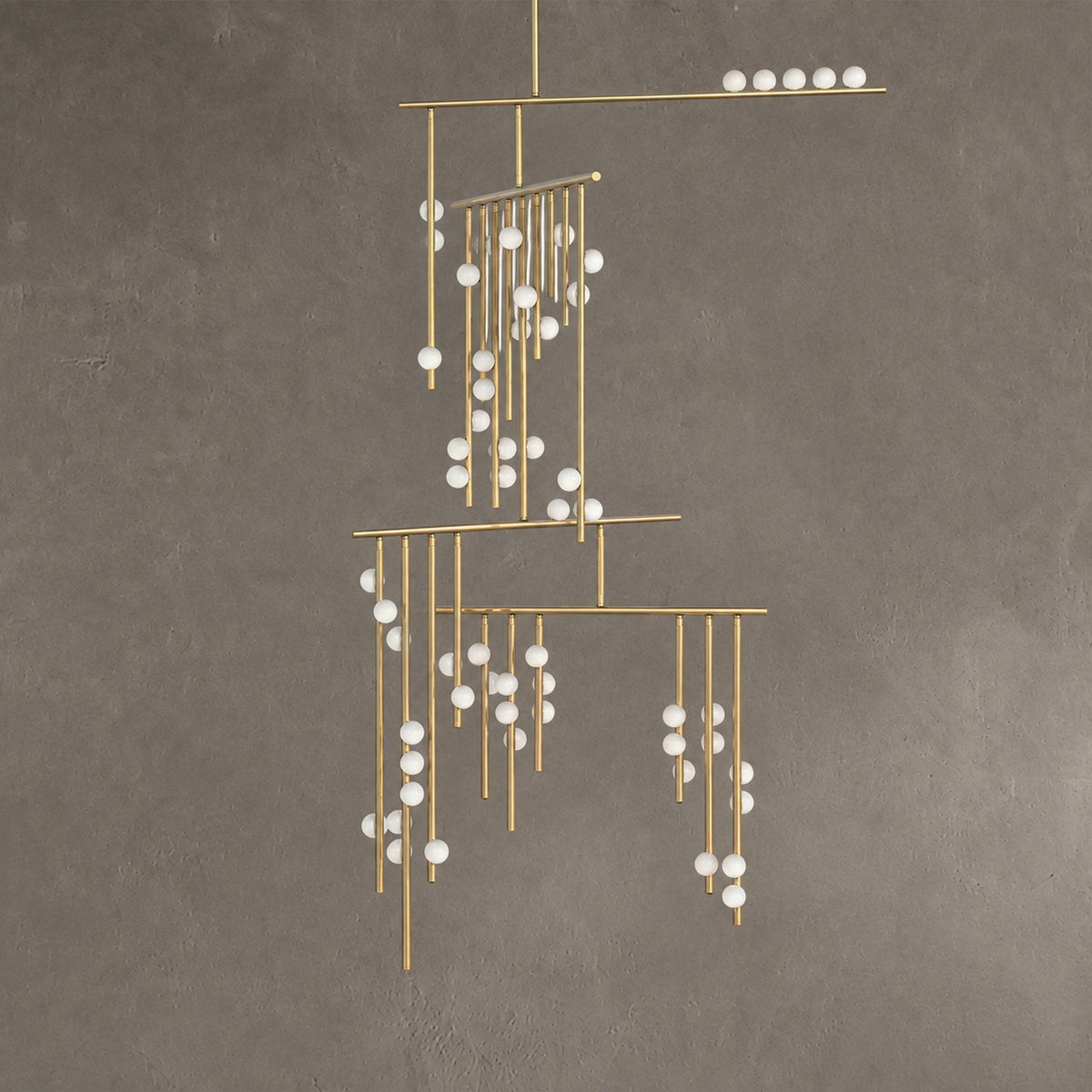 Brass Glass Drop Chandelier