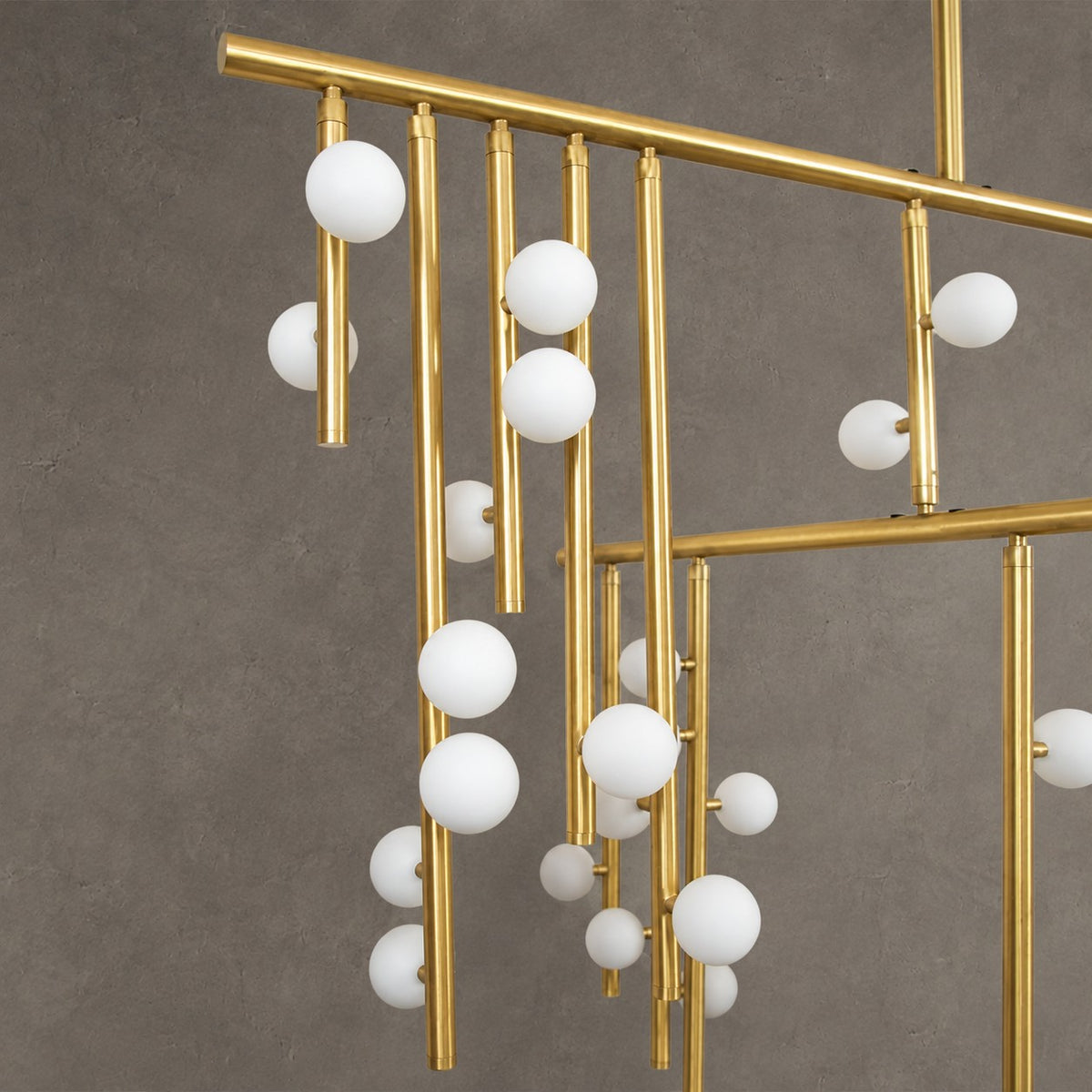 Brass Glass Drop Chandelier