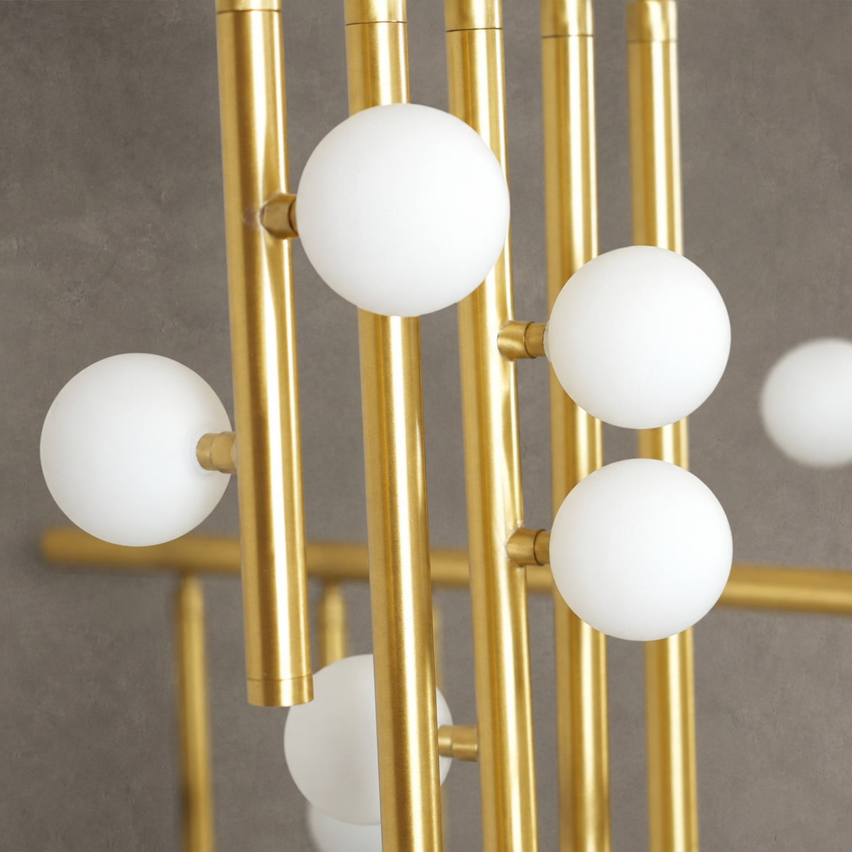 Brass Glass Drop Chandelier