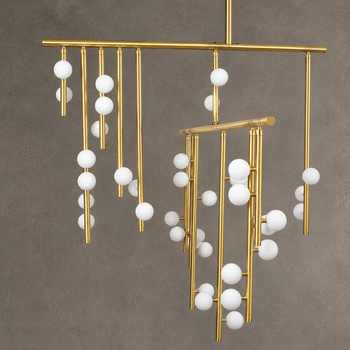 Brass Glass Drop Chandelier