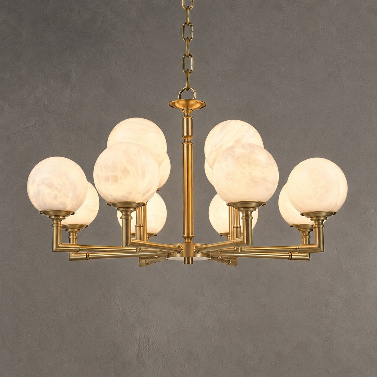 Brass Orb Classic Alabaster Pendant Light