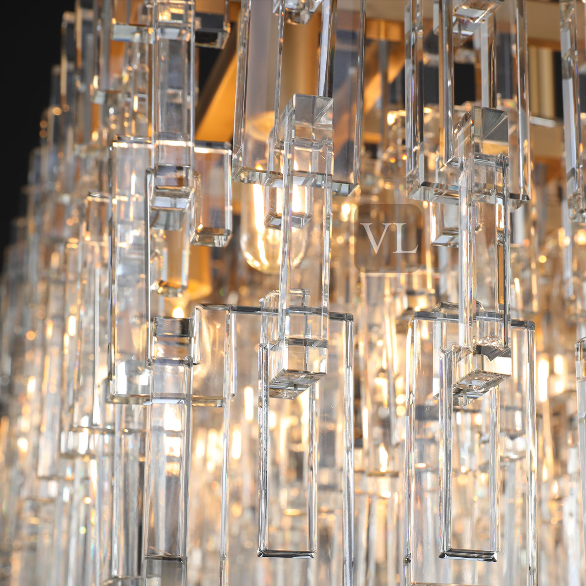 Miravon K9 Crystal Rectangular Chandelier 60"