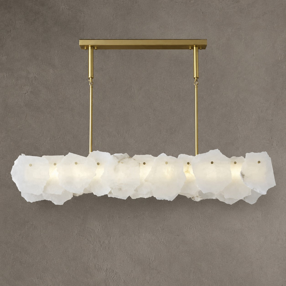 Alabaster Flakes Linear Chandelier -Rod