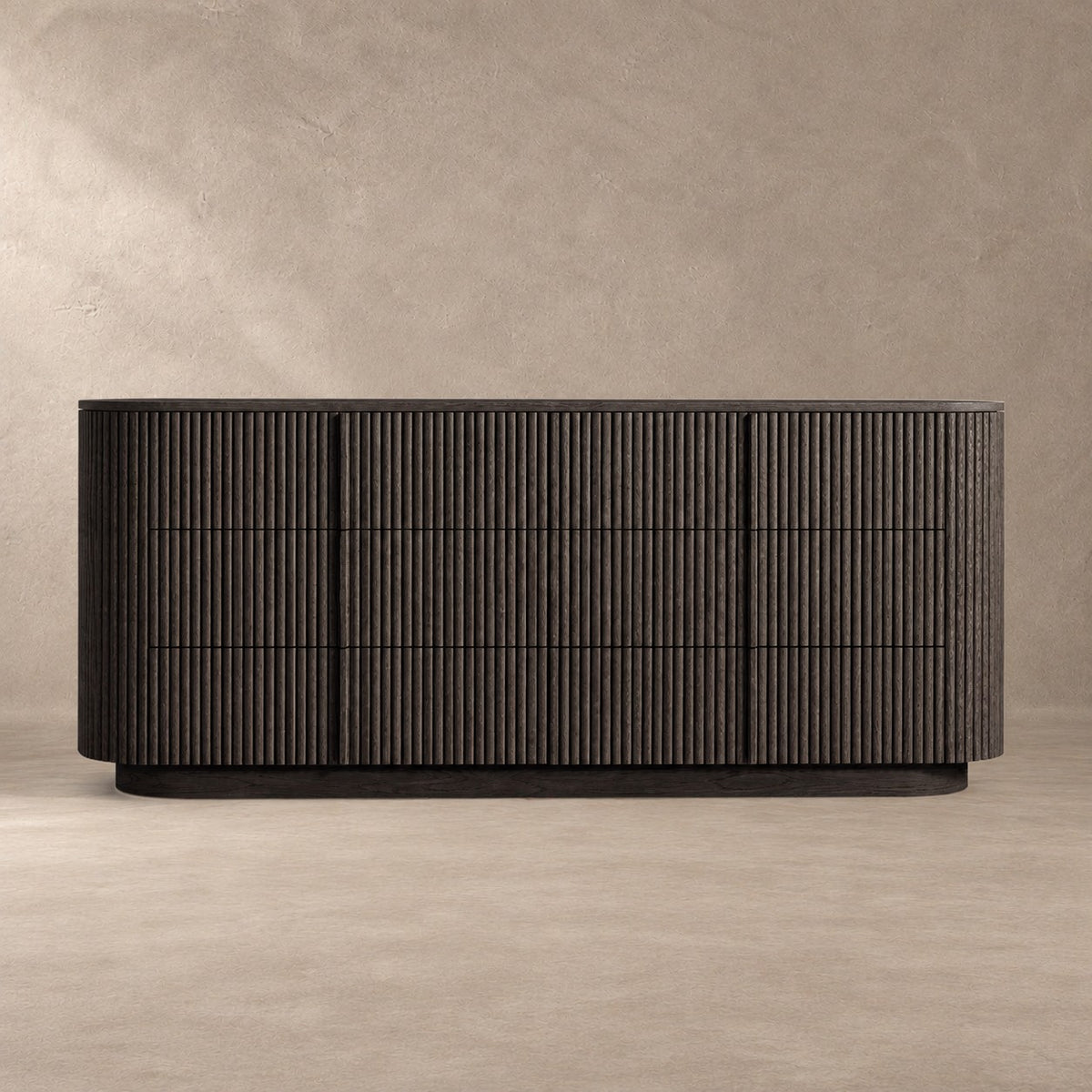 Reeded Oak Dresser with Curved Contours
