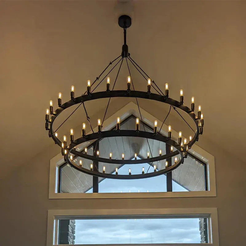 Coviro Vintage Filament Two-Tier Chandelier