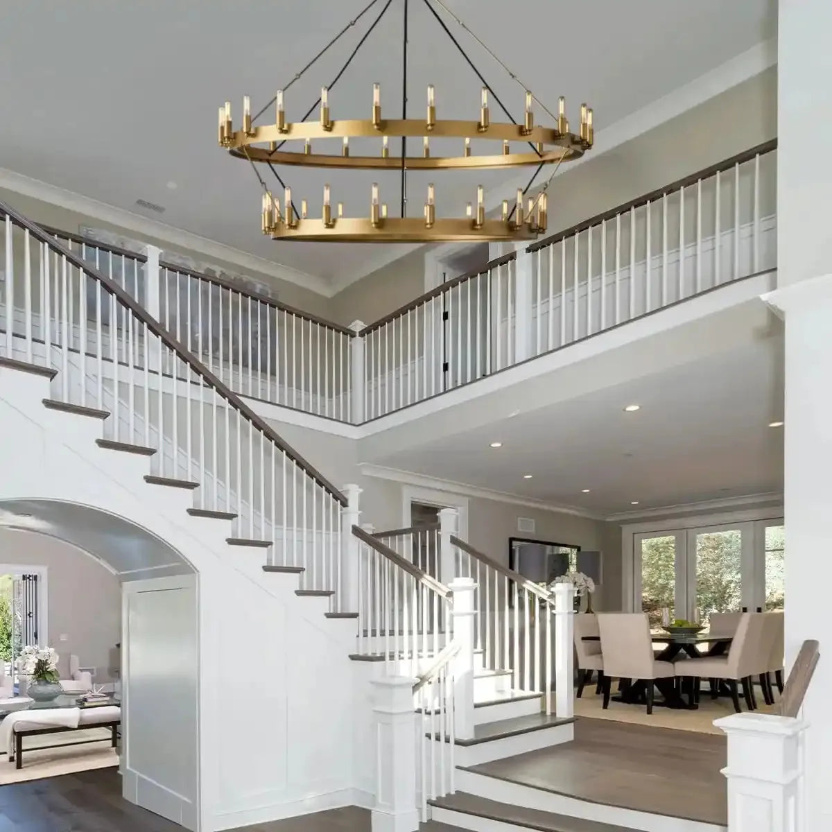 Coviro Vintage Filament Two-Tier Chandelier