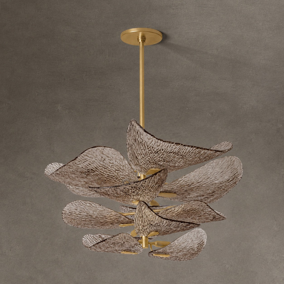 Cardiff Gold Leaf Glass Chandelier