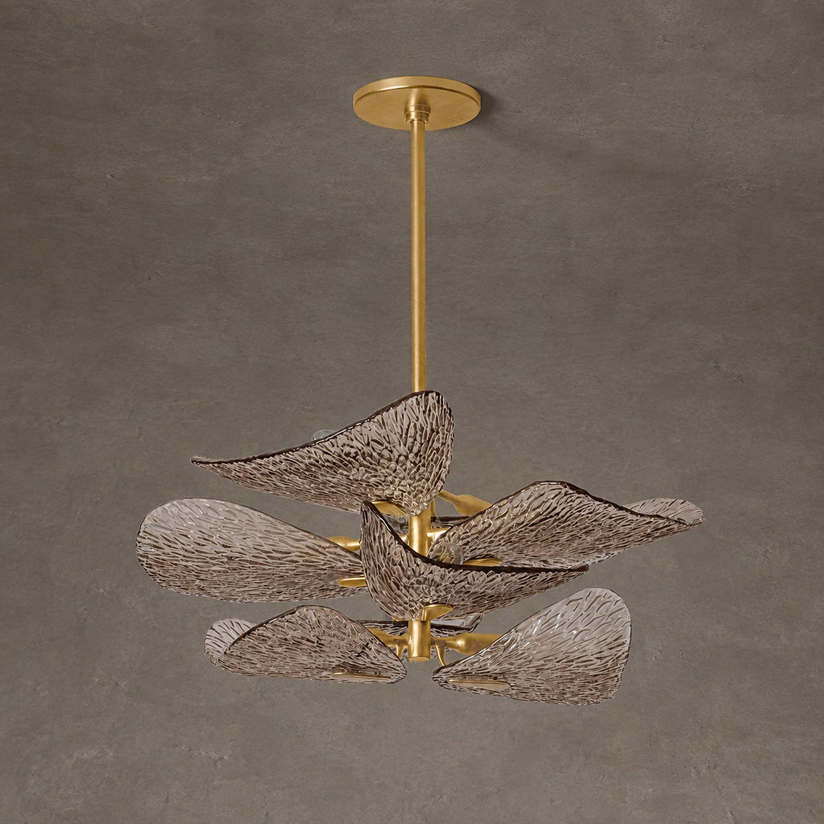 Cardiff Gold Leaf Glass Chandelier
