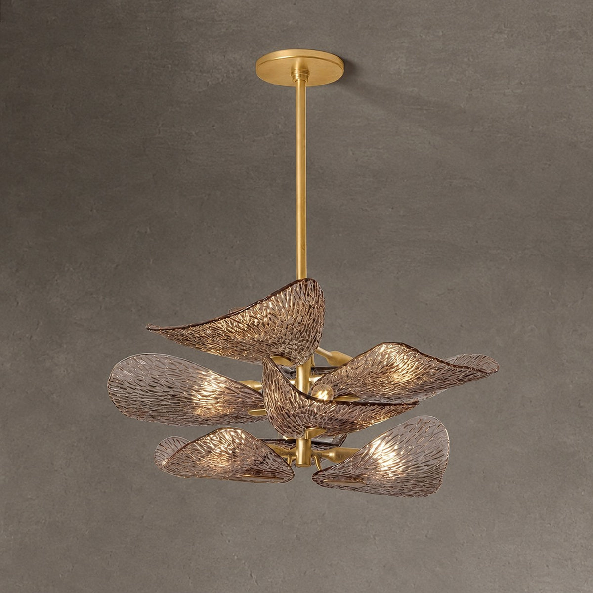 Cardiff Gold Leaf Glass Chandelier