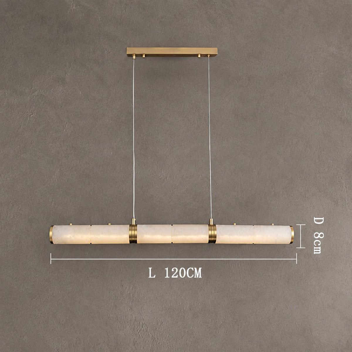 Caroline Alabaster Modern Art Linear Chandelier Lighting