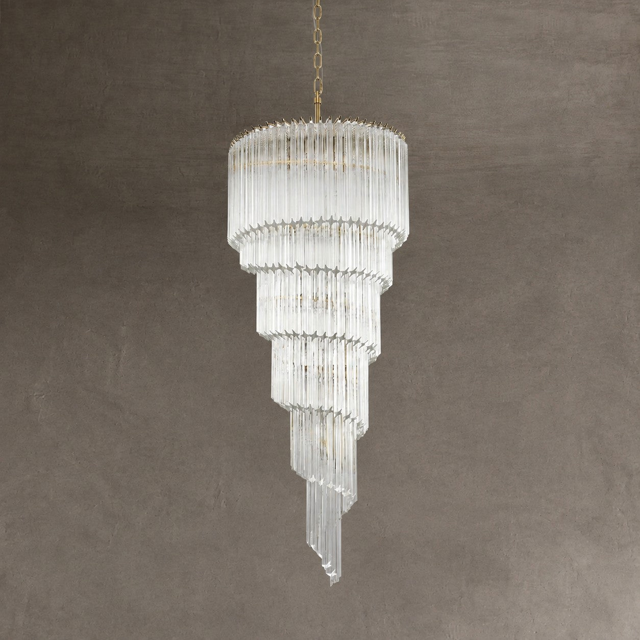 Chandelier Cascada Spiral Clear Crystal Nickel