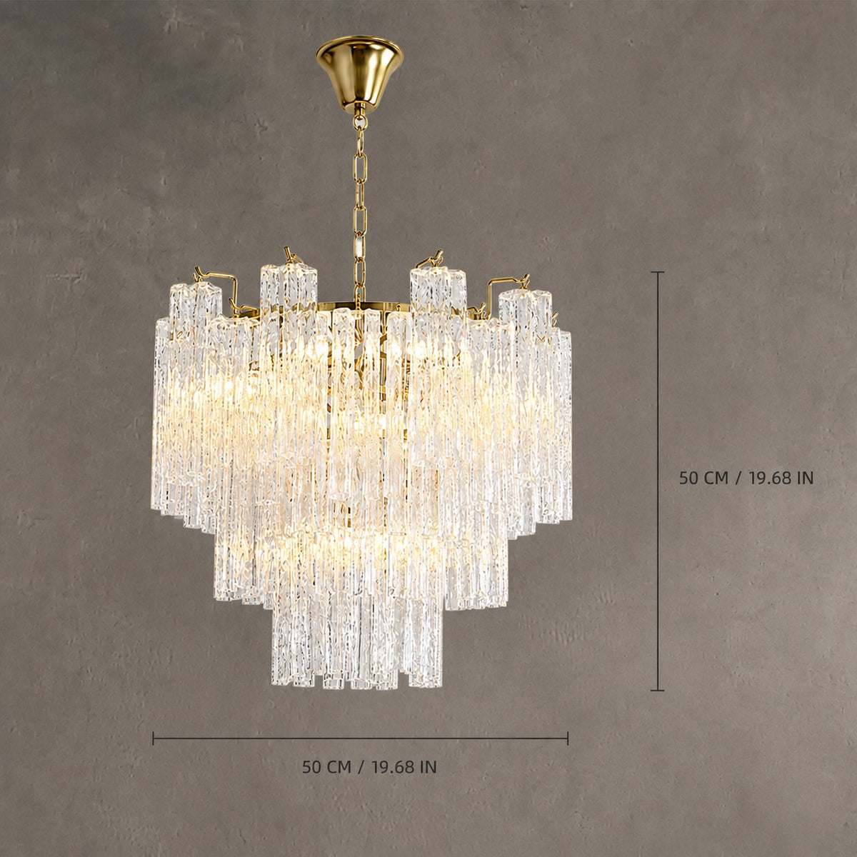 Cascade Tiered Chandelier Artisan Murano Style