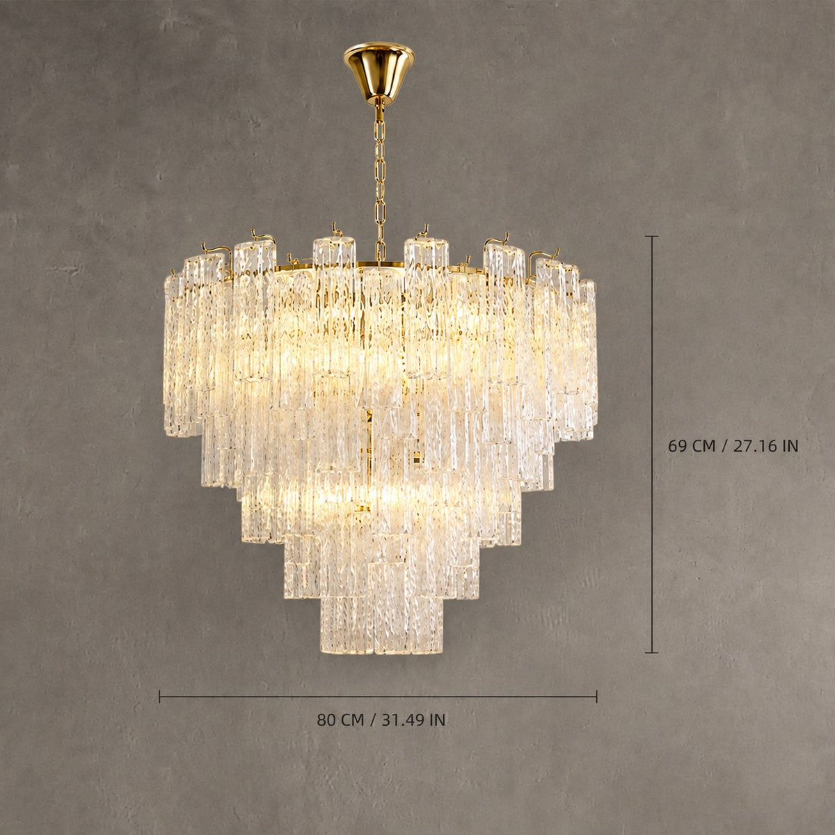 Cascade Tiered Chandelier Artisan Murano Style