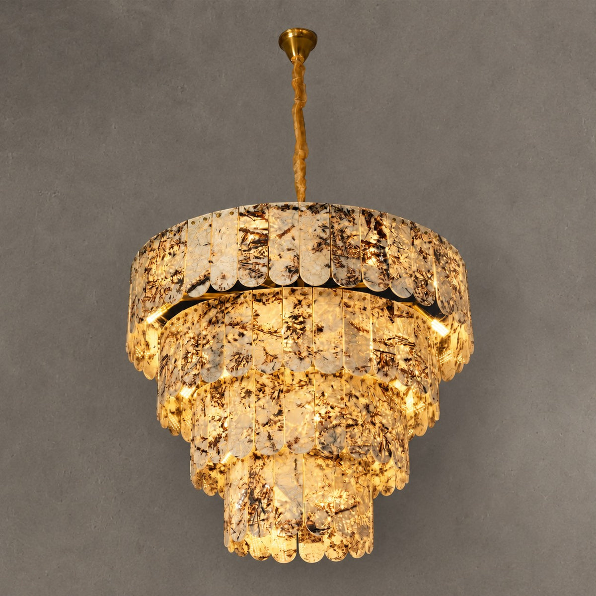 Grand Four-Tier Snowcrest White Luxury stone Chandelier