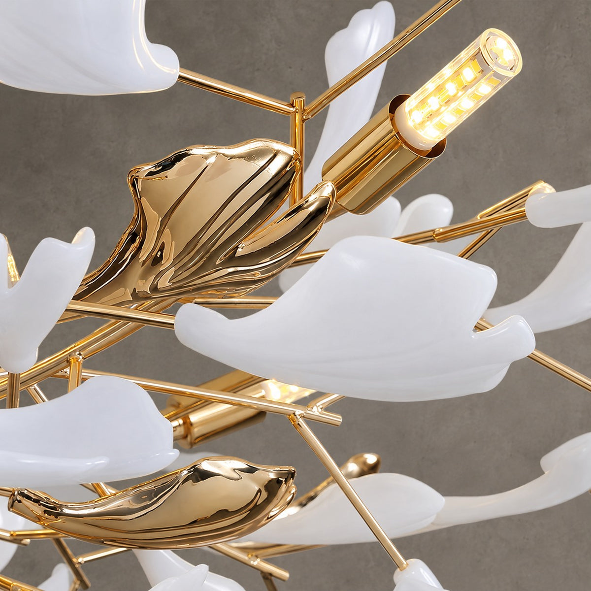 Ceramic Ginkgo Leaf Flushmount