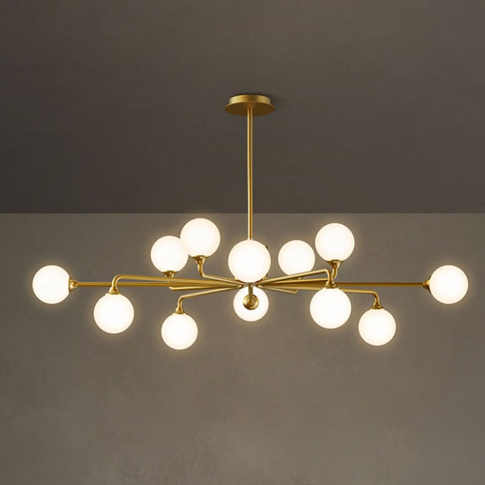 Staggered Glass Globes 6/12 Lights Chandelier Fixture Handing Light For Dining Room