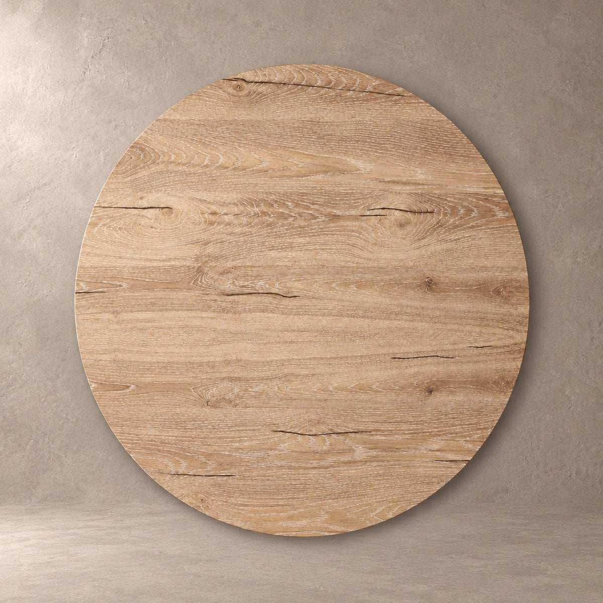 Oak Wood Round Plinth Coffee Table