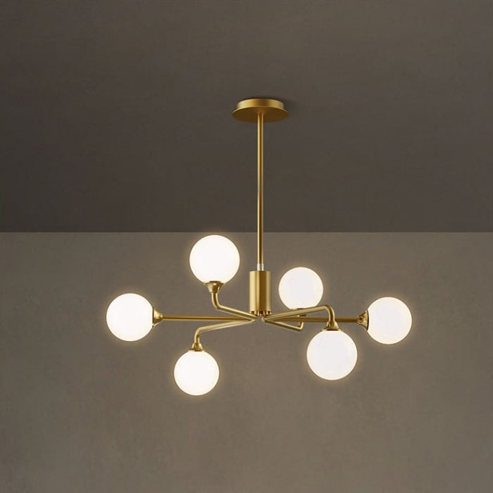 Staggered Glass Globes 6/12 Lights Chandelier Fixture Handing Light For Dining Room