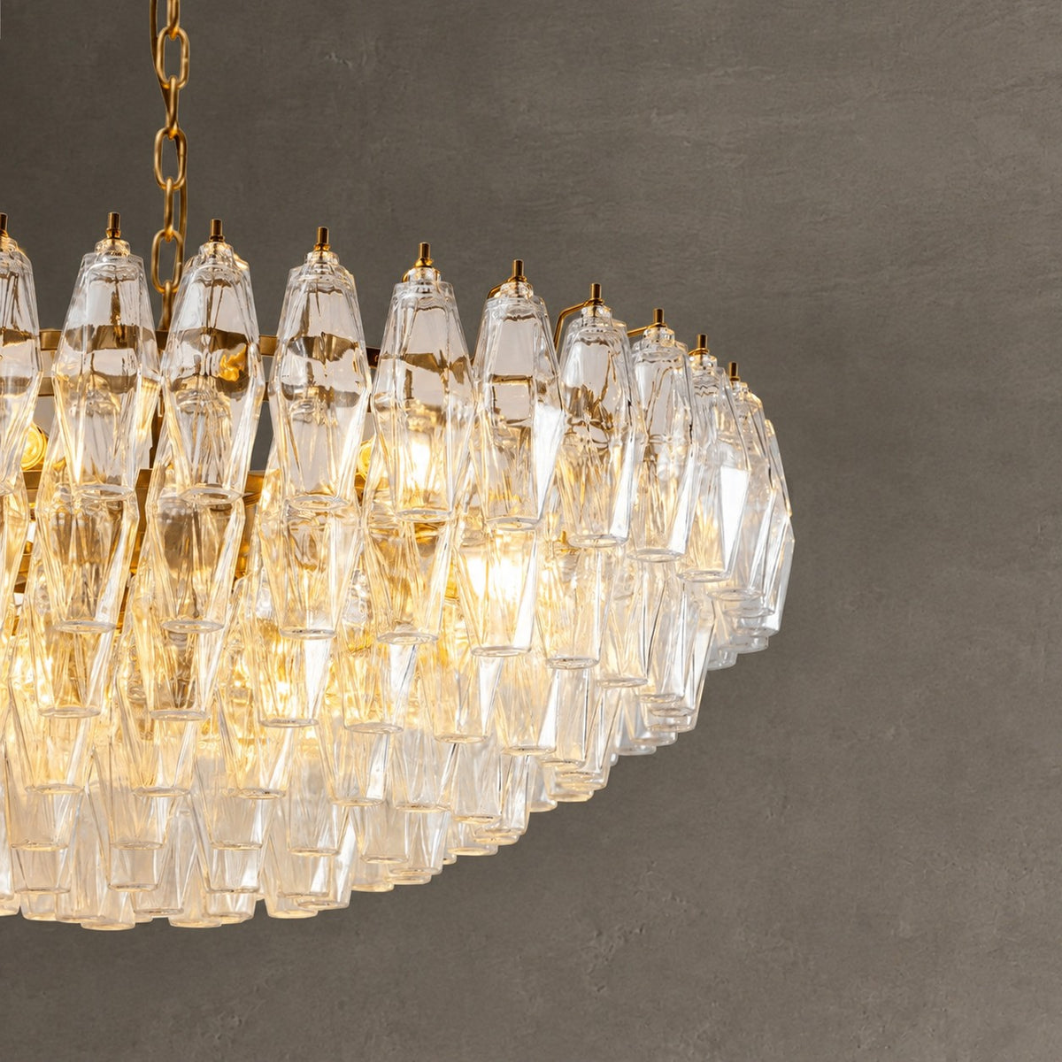 Sorrento Clear Polyhedron Glass Chandelier