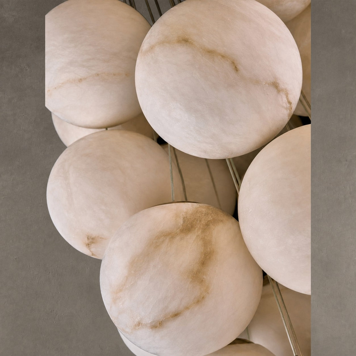 Alabaster Chandelier Cluster Globe 31-Ball Gold