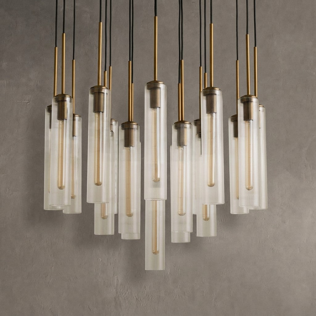 Colleena Hammered Glass Round Chandelier