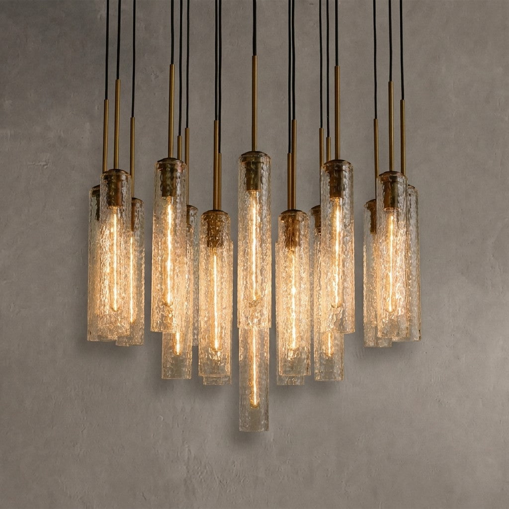 Colleena Hammered Glass Round Chandelier