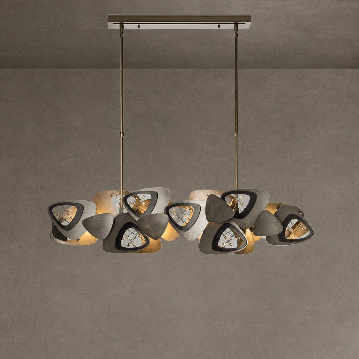 Contemporary Stainless Steel Linear Chandelier