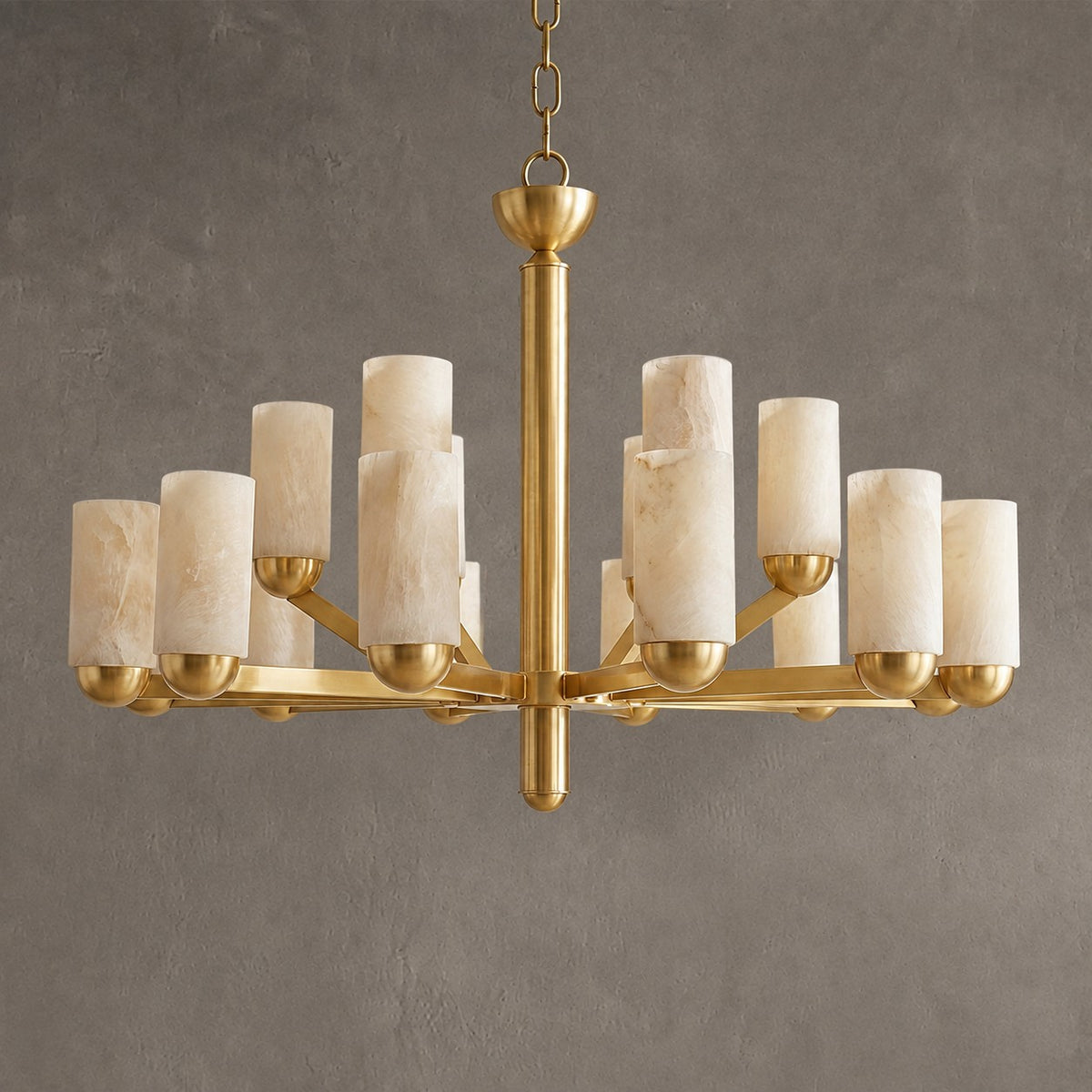 Cylinder Shade Alabaster Pendant Light