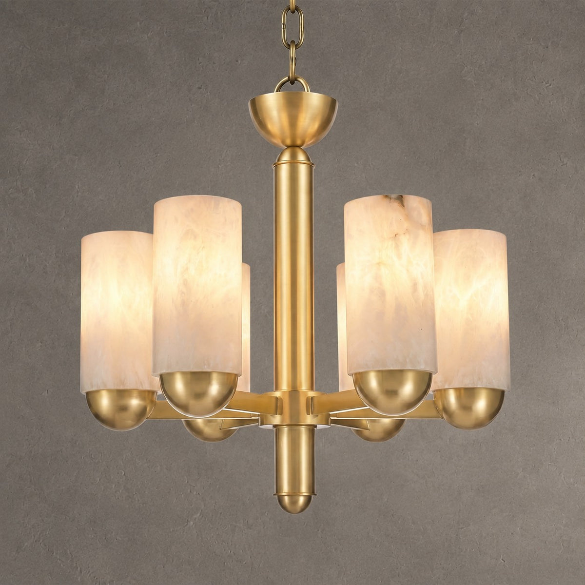 Cylinder Shade Alabaster Pendant Light