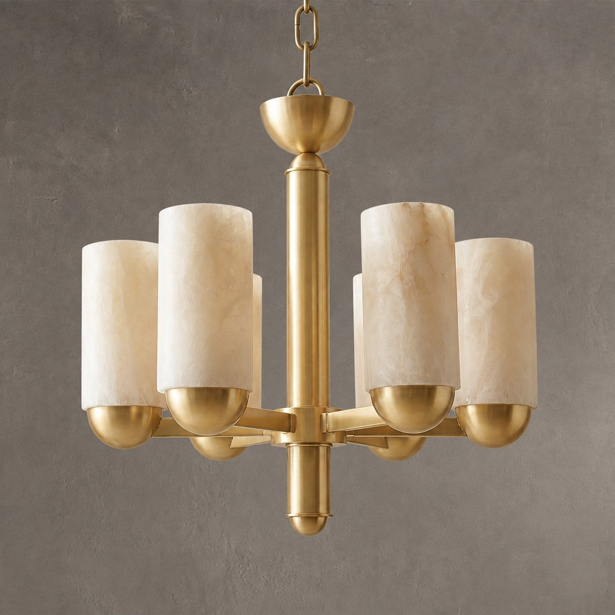 Cylinder Shade Alabaster Pendant Light