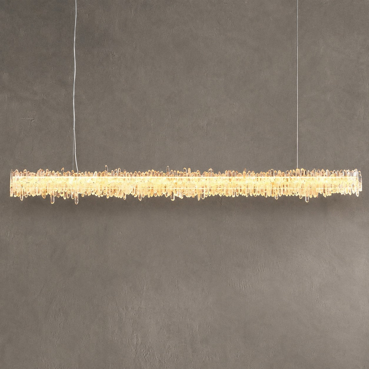 Rose Rock Crystal Chandelier Modern Linear Chandelier