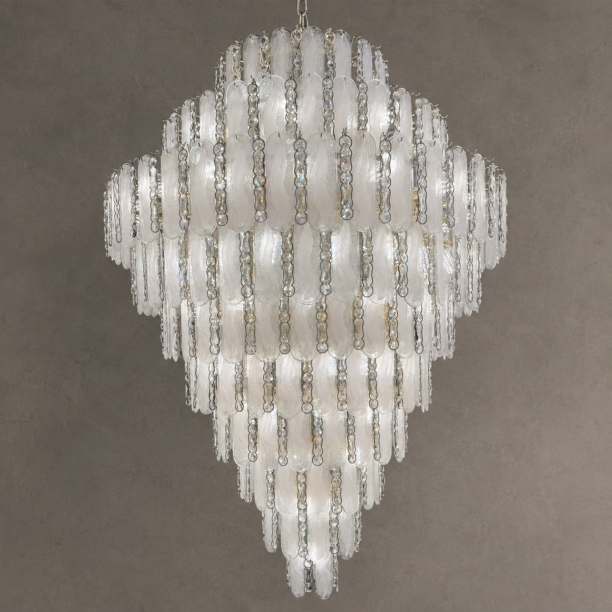 Modern Feather Crystal Chandelier Set in Chrome/Gold Finish for High/Low-ceiling