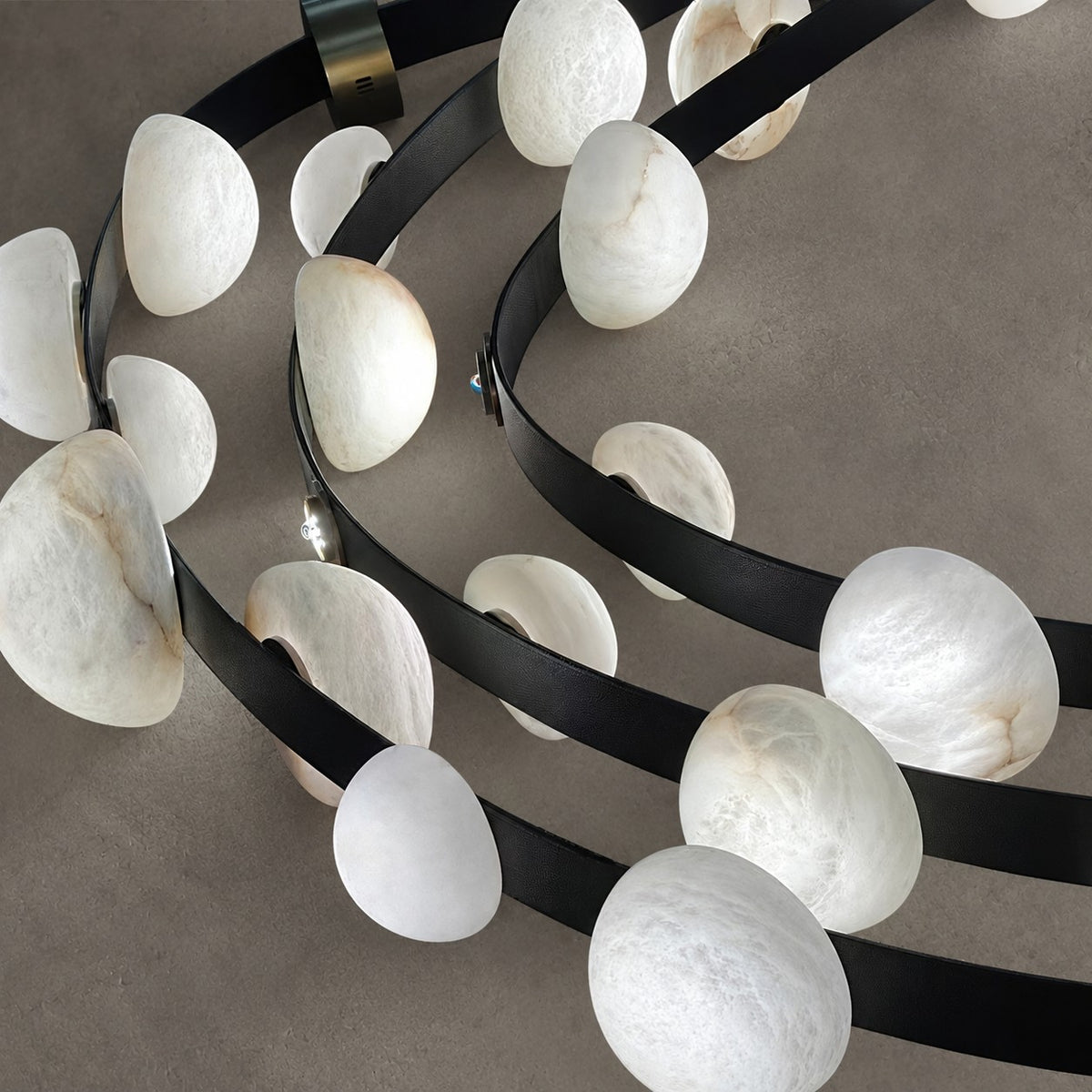 Dew Drops Alabaster LED Chandelier – Black White Warm Light